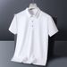 Plus Size Sports Casual Ice Silk Polo Shirt For Men, Summer Loose Fit, Versatile, Breathable, Quick-Dry Short Sleeve_viptrois.com