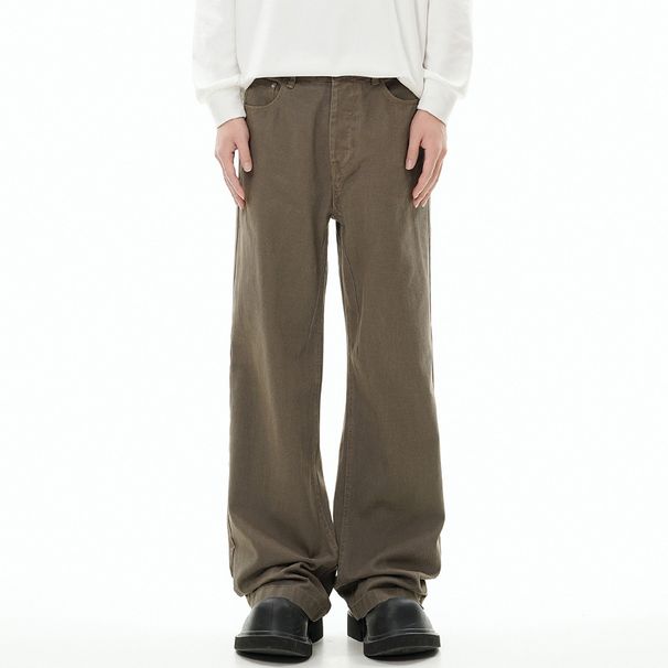 Nordmann Muqiu Men's Clothing | Trendy American Style Loose Straight Hip-Hop Jeans Unisex Draped Casual Wide-Leg Pants_viptrois.com