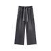 Casual Drawstring Jeans – Relaxed Fit, High-Stretch Washed Denim For Men (S-4XL, Stonewash Blue/Black/Gray, Tumble-Dry Friendly)_viptrois.com