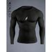Men's Clothing Quick Drying Printed Sports T-Shirt Long Sleeved Casual Fitness Running Top Tight Fitting_viptrois.com