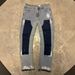 Men's Clothing Men's Denim Cargo Pants, European And American Fashion, Popular On Instagram Style, Stretch Patch Denim Layered Flared Pants 05_viptrois.com