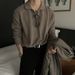 Autumn And Winter New Long Sleeve Polo Collar Knitted Coat Sweater Casual Loose Collar_viptrois.com