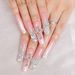 European And American Hand Made Long Water Pipe Cross French Style False Nails Nails_viptrois.com
