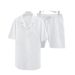 Men's Clothing New Men's Short Sleeved Shirt Suit Summer Loose Casual Cotton And Linen Cardigan Shirt_viptrois.com