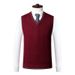 Men's Wool Blend V-Neck Sleeveless Sweater Vest - Plaid & Camouflage Pattern, Slim Fit, Casual Pullover For Autumn_viptrois.com