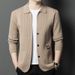 Men's Solid Color Knit Cardigan – Lightweight Spring & Fall Sweater Jacket (Casual Slim-Fit_viptrois.com
