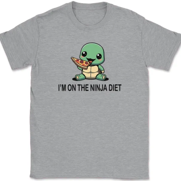 Im On The Ninja Diet T-Shirt Mens Womens Tees Top Funny Cute Turtle Pizza Humor Graphic Tee_viptrois.com