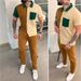 Men's Clothing Summer Color Matching 3D Printing Short Sleeved Trousers Trendy Casual Sports Suits_viptrois.com