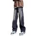 Men's Clothing Straight Jeans Men's Spring Retro Washed Design Casual Pants High Street Cool Cleanfit Pants_viptrois.com