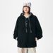 Reversible Plaid Hoodie – Korean Oversized Unisex Zip-Front With Dual Wear Options, Black & Grey Checkered_viptrois.com