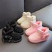 Girls' snow boots fleece-lined thick waterproof non-slip baby cotton shoes autumn and winter New baby warm shoes children's shoes_viptrois.com