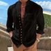 Men's Clothing Cuban Style Retro Cotton And Linen Casual Loose Long Sleeve Shirt_viptrois.com