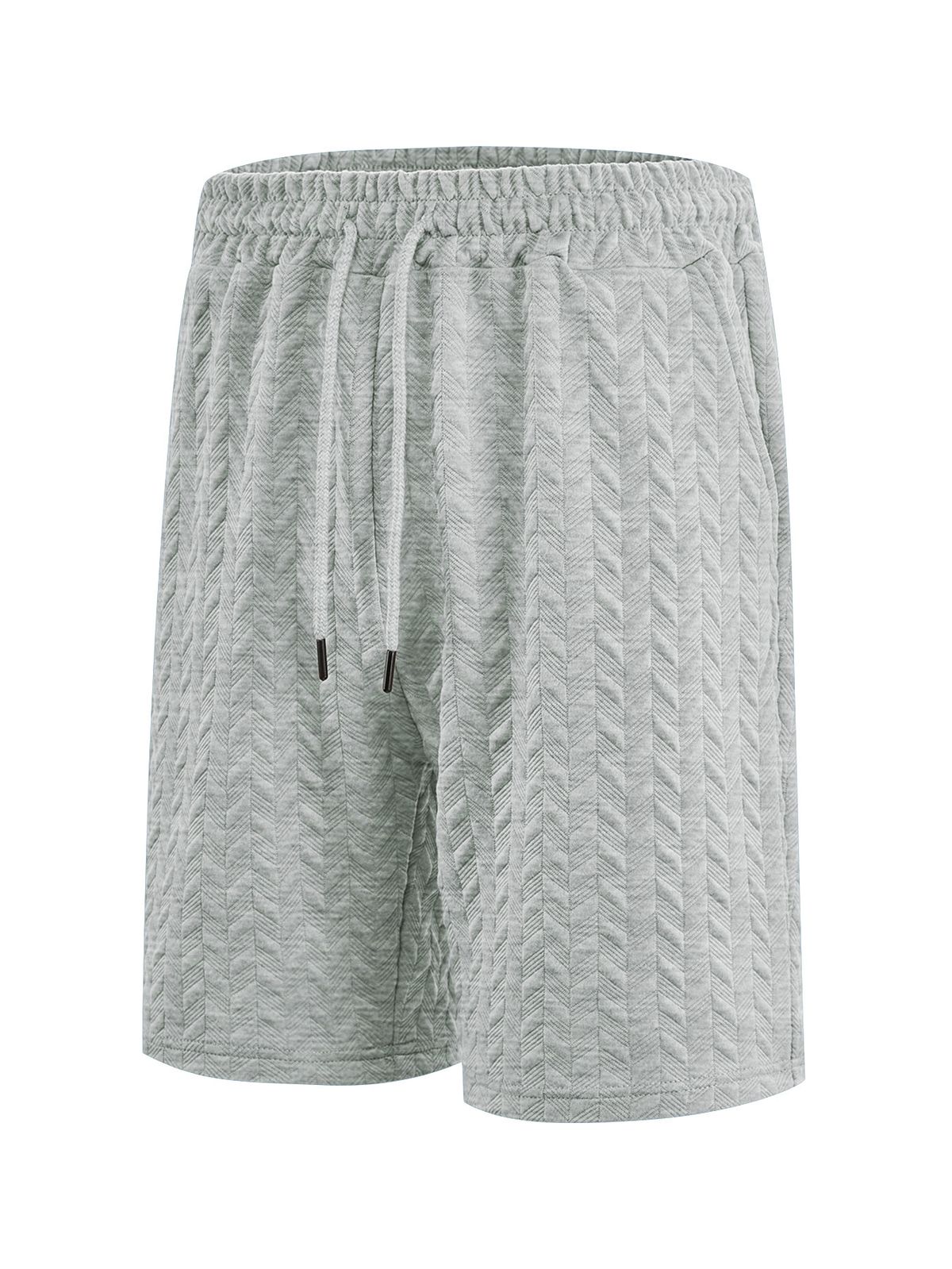 Men's Clothing Men's Clothing Spot Pallet Summer Loose Solid Color Jacquard Cloth Drawstring Men's Casual Shorts Beach Pants_viptrois.com