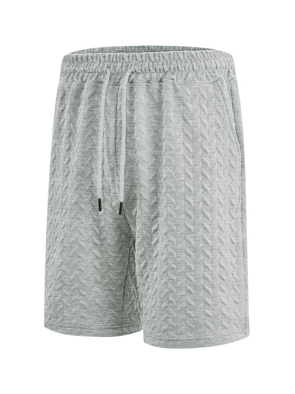 Men's Clothing Men's Clothing Spot Pallet Summer Loose Solid Color Jacquard Cloth Drawstring Men's Casual Shorts Beach Pants_viptrois.com