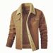 Men's Utility Workwear Jacket – Heavyweight Washed Cotton With Fleece Lining | Multi-Pocket Tactical Design_viptrois.com