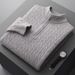 Pure 2022 Autumn Winter New Wool Men's Half Turtleneck Thick Jacquard Zipper Twist Pattern Loose Plus Size Sweater_viptrois.com