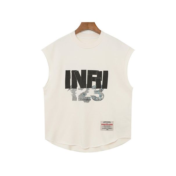 Men's Clothing Retro Distressed Loose Casual Short Sleeved Sports Vest Sleeveless T Shirt_viptrois.com