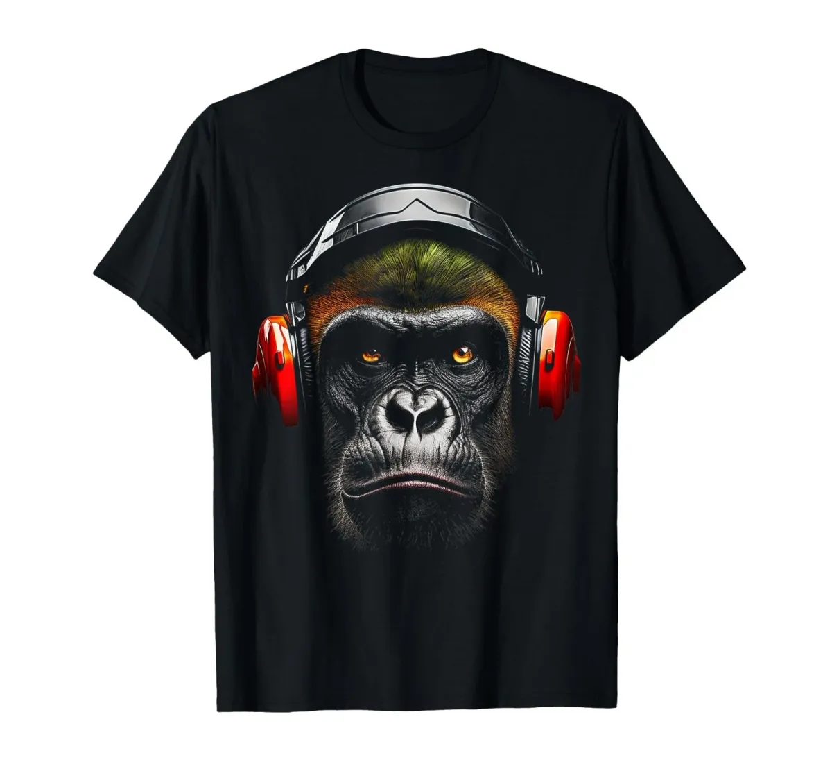 Gorilla Drawing Animal Headphones Artwork Gorilla T-Shirt Mens Womens Tees Top_viptrois.com