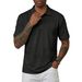 Men's Casual Short Sleeve Polo Shirt With Vintage Washed Distressed Design For Summer Fashion And Daily Wear_viptrois.com