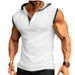 2024 Summer New Men's Tank Top Hooded Shoulder Trendy Brand Casual Sleeveless T-shirt_viptrois.com