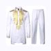 Men's Clothing Men's Ethnic Style Muslim Robe Hot Stamping Long Sleeve Trousers Casual Suit_viptrois.com
