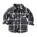 kid's clothing Children's plaid woolen long-sleeved cardigan autumn lapel single-breasted top_viptrois.com
