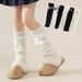 Mother & Kids Children's socks autumn and winter white knitted jk long calf socks leg covers warm lolita lolita pile socks_viptrois.com