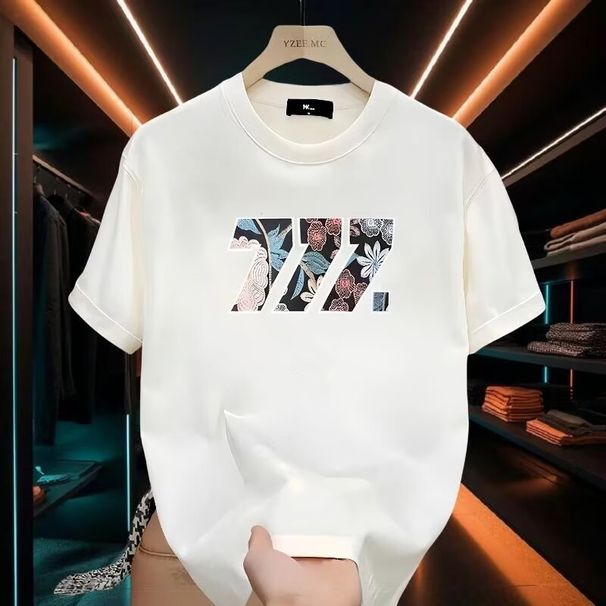 Men's Clothing Pure Cotton Men's Round Neck T Shirt Tops Summer New Popular Trend Loose Short Sleeve Youth Bottoming Casual Half Sleeve_viptrois.com