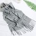Custom Red Cashmere Gift Annual Meeting Party Versatile Solid Color Tassel Scarf For Women_viptrois.com