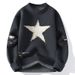 Dropshipping Autumn Winter New Knitted Round Neck Men's Sweer Warm Unisex Casual Fit Couple Five-Pointed Star Thick_viptrois.com