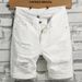 2025 2025 Summer Lightweight Denim Shorts For Men Korean Style Trendy Ripped Slim Fit Casual Fashion Brand Pants_viptrois.com