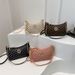 Women's This Year's Fashion New Niche Underarm Bag Stylish Personality Shoulder Bag Letter Print Crescent Bag_viptrois.com