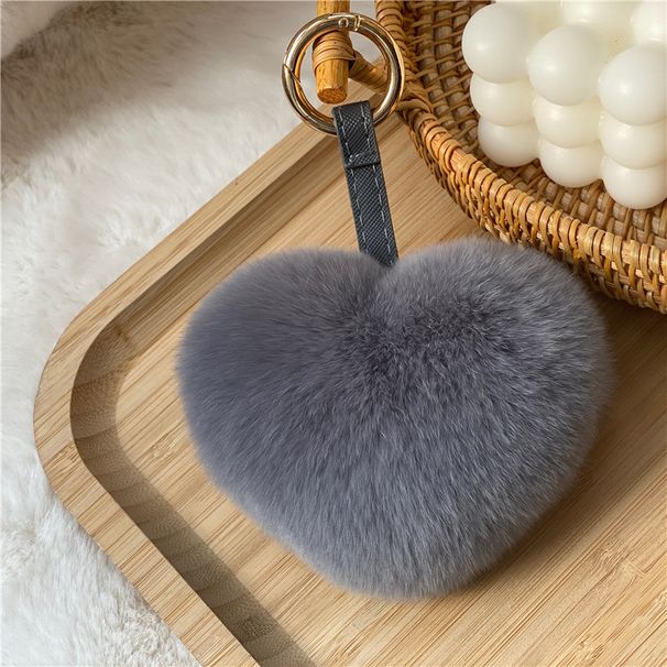 Small Belt Rex Rabbit Fur Mini Love Heart Bag Pendant Keychain Eternal Flower DIY Jewelry_viptrois.com