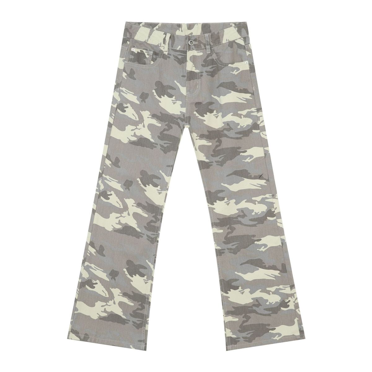 Men's Camo Flare Jeans Loose Fit Casual Streetwear Pants Retro Cotton Denim Trousers for Daily Wear_viptrois.com