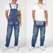 Man's clothing Summer street hipster ripped suspenders high-waisted men's jeans_viptrois.com
