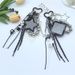 Love Five Pointed Star Mirror Beaded Keychain Bag Accessories Mobile Phone Chain Pendant Ornaments_viptrois.com