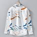 Printed Fresh Long Sleeved Shirt, Fashionable And Versatile, Artistic And Casual Loose Top, Spring And Autumn Men's Shirt_viptrois.com