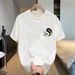 Men's Clothing Summer Handsome Trendy Brand All Match Printing Loose Casual Heavy Short Sleeved T Shirt Men And Women All Match Half Sleeved Top_viptrois.com