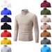 Men's Slim-Fit High Neck Knit Sweater – Minimalist Long-Sleeve Pullover For Casual & Layering_viptrois.com