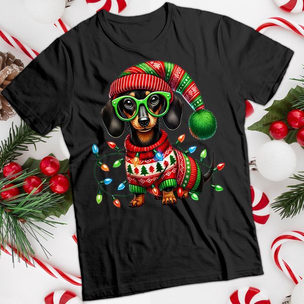 Funny Ugly Mens And Womens Dachshund Christmas T-Shirt Mens Womens Tees Top Tee #MC_viptrois.com
