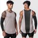 Men's Clothing Crazy Muscle Men's Sports Vest Casual Quick-Drying Breathable Spliced Waistcoat Loose Basketball Training Sleeveless T-Shirt_viptrois.com