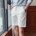 Summer Men's Lyocell Casual Shorts Side Slit Slim Fit Versatile Luxury Five Point Mid Length Trousers_viptrois.com