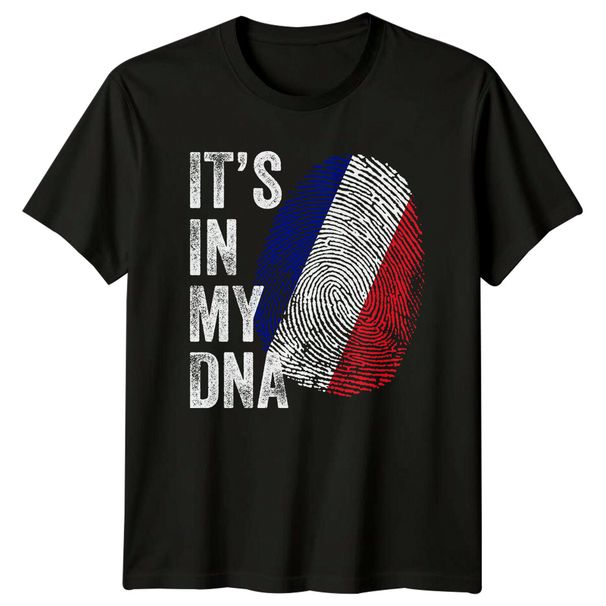 Its In My DNA France Flag Fingerprint Travel Mens T-Shirt Mens Womens Tees Top Womens Tee Graphic_viptrois.com