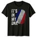 Its In My DNA France Flag Fingerprint Travel Mens T-Shirt Mens Womens Tees Top Womens Tee Graphic_viptrois.com