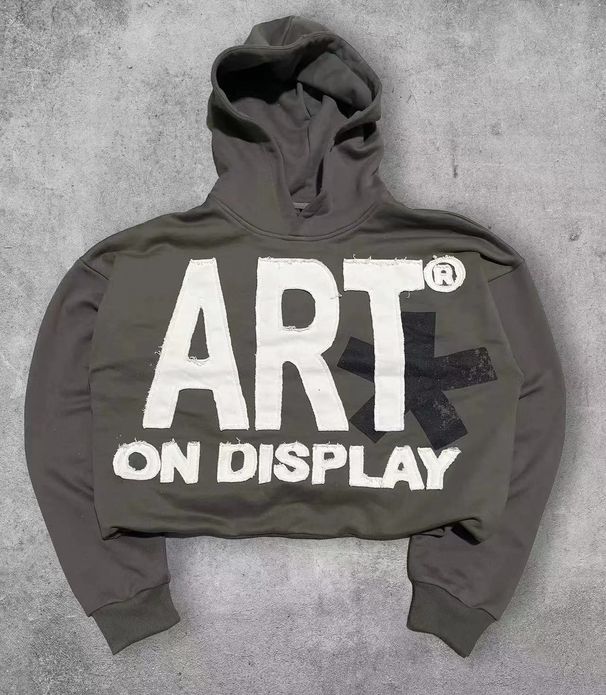 American Style Sweatshirt Loose Niche ART Pullover Shirt Outerwear Cool Short Hoodie_viptrois.com