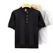 Men's Clothing Men's Style Knitted Polo Shirt Short Sleeved Summer Thin Breathable Retro Pocket Style Trendy Top_viptrois.com