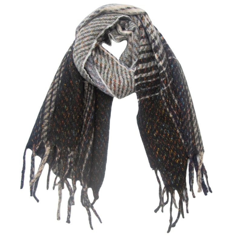 Unisex Bib cross border seasonal floral gradient fringed scarf_viptrois.com