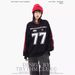 Men's Clothing New Alphanumeric Printed Jersey Style Long Sleeved T Shirt Loose Jersey Retro Sweatshirt_viptrois.com