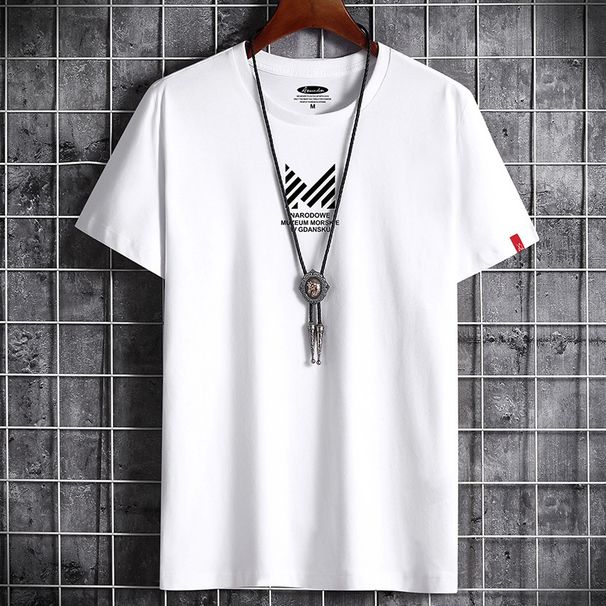 boy Men's Short T-Shirt Summer New Cross-Border Cotton Round Neck Trendy Loose Half Sleeve Plus Size Jacket Live Streaming_viptrois.com
