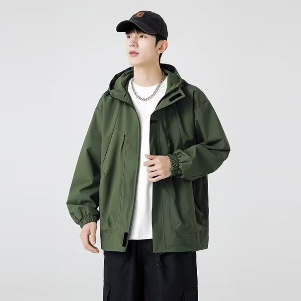 Outdoor Waterproof Windproof Mountaineering Jac, Men's Spring Autumn New Style, Loose And Trendy Casual Versatile_viptrois.com